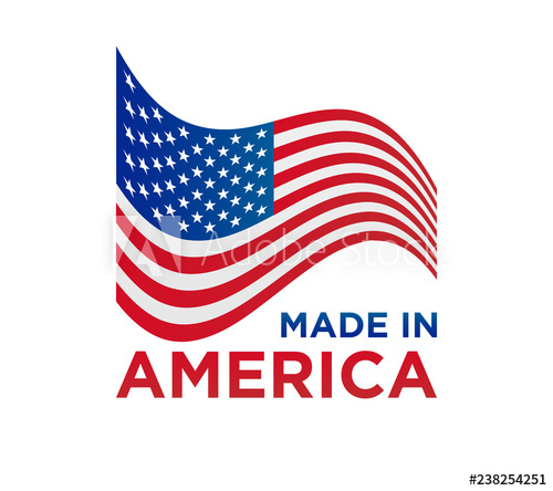 500x444 Made In America Vector Icon With Flag Wave