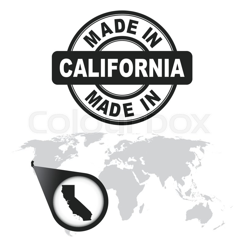 800x800 Made In California, America, Usa Stock Vector Colourbox