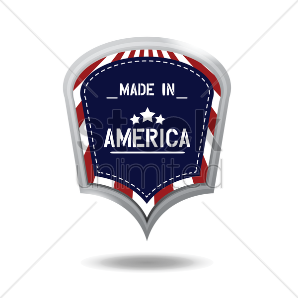 600x600 Made In America Label Vector Image