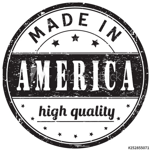 500x500 Grunge Rubber Stamp With Text Made In America On White, Vector