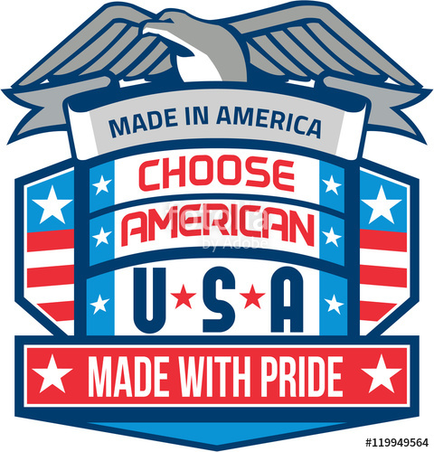 480x500 Made In America Patriotic Shield Retro Stock Image And Royalty