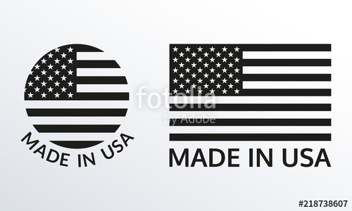 500x300 Made In Usa Logo Or Label Set Us Icon With American Flag Vector