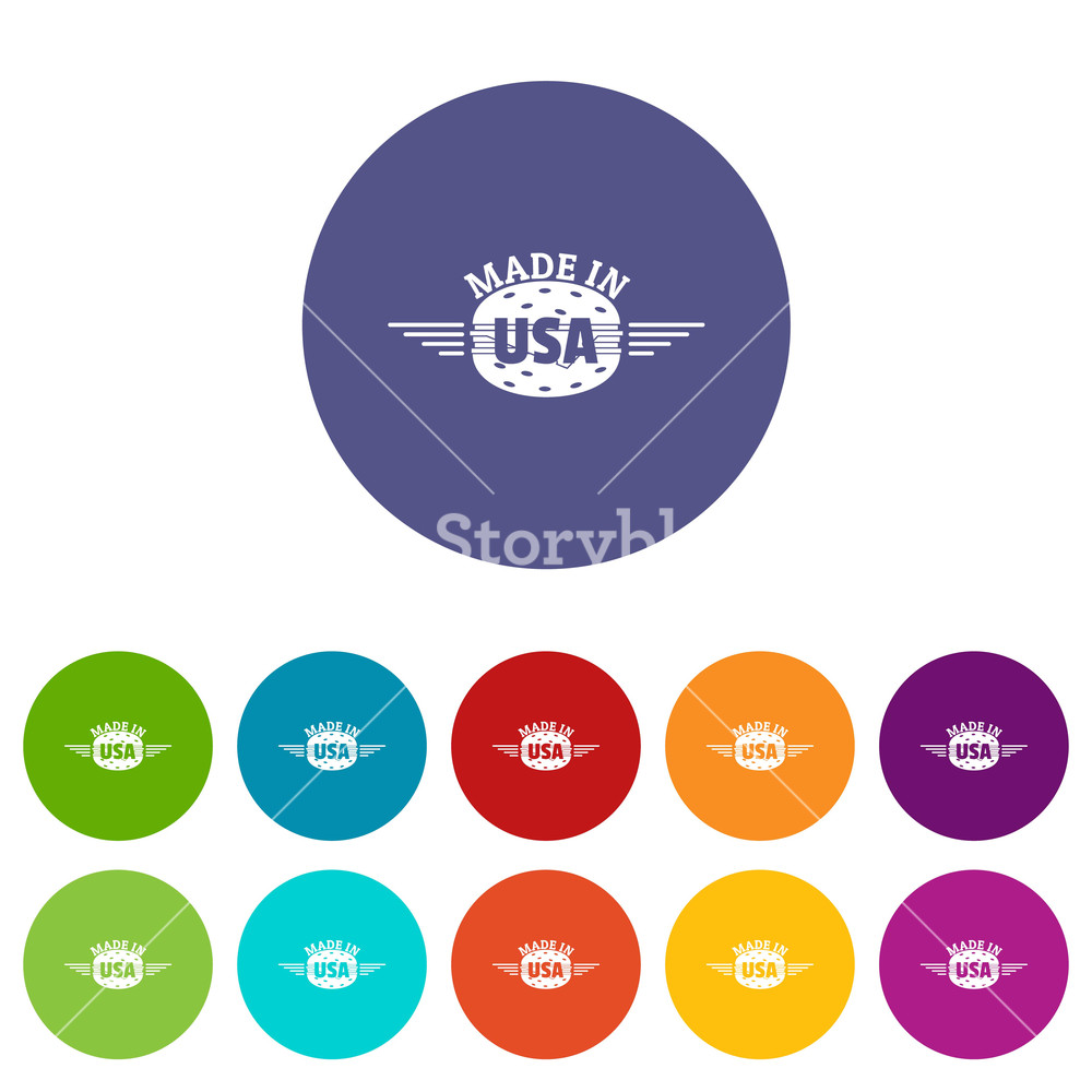 1000x1000 Made In Usa Icons Color Set Vector For Any Web Design On White