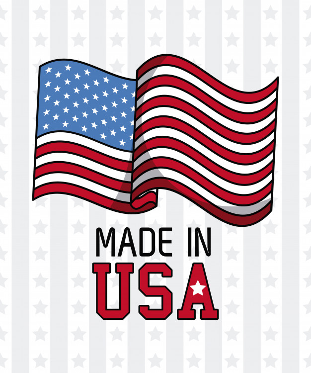 626x750 Made In Usa Flag Over Stripes And Stars Background Vector