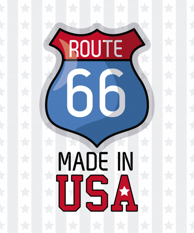 626x750 Made In Usa Route Sign Vector Illustration Graphic Design