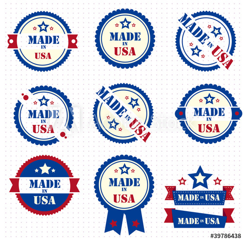500x494 Set Of Labels Made In Usa Vector