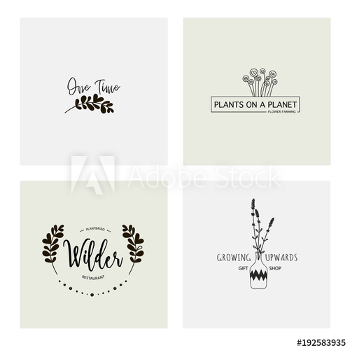 500x500 Flower Logo Templates Made In Vector Minimalistic Logo Design