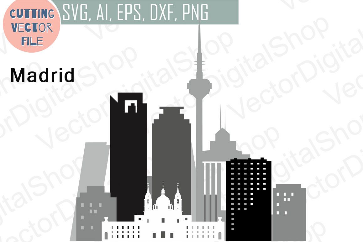 1158x772 Madrid Vector, Spain City Skyline Png, Dwg, Cdr