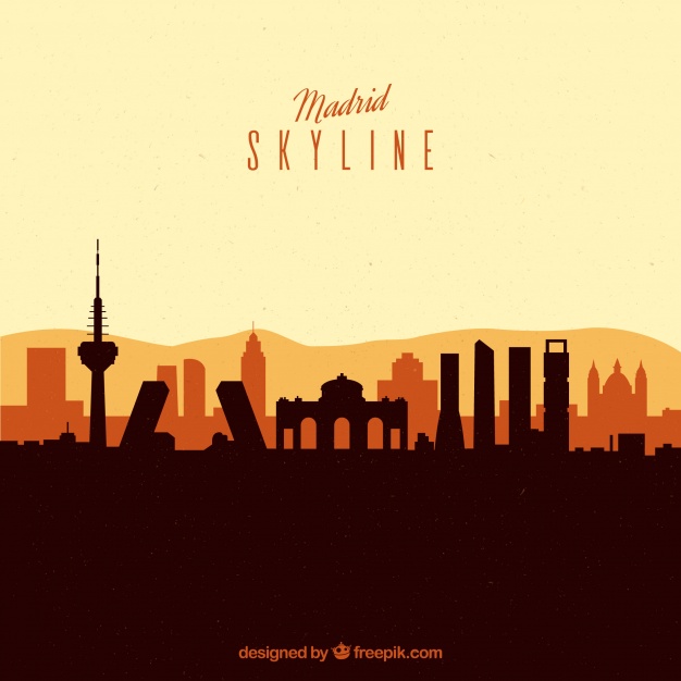 626x626 Madrid Skyline Concept Vector Free Download