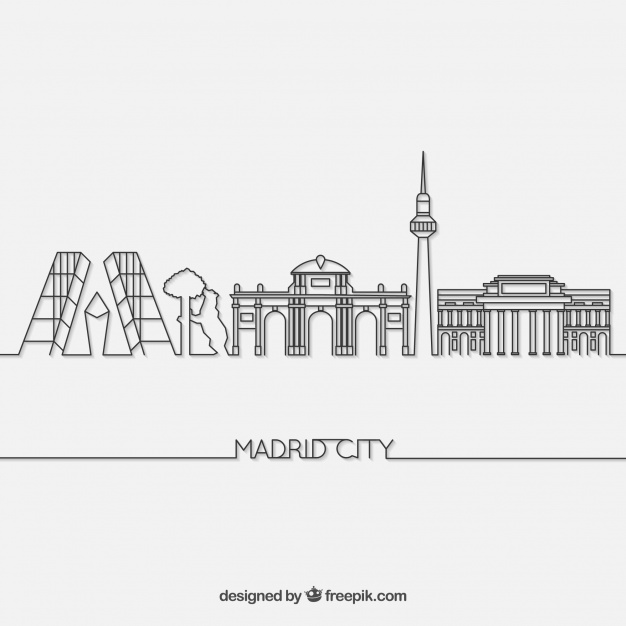 626x626 Skyline Of Madrid Vector Free Download