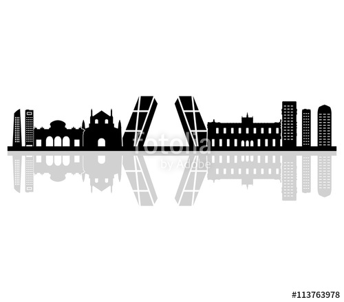 500x438 Madrid Skyline Stock Image And Royalty Free Vector