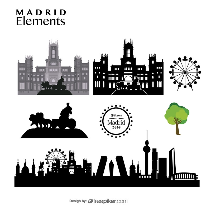800x800 Freepiker Madrid Elements Skyline Cybele Palace Madrid Travel
