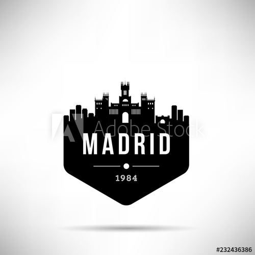 500x500 Madrid City Modern Skyline Vector Template