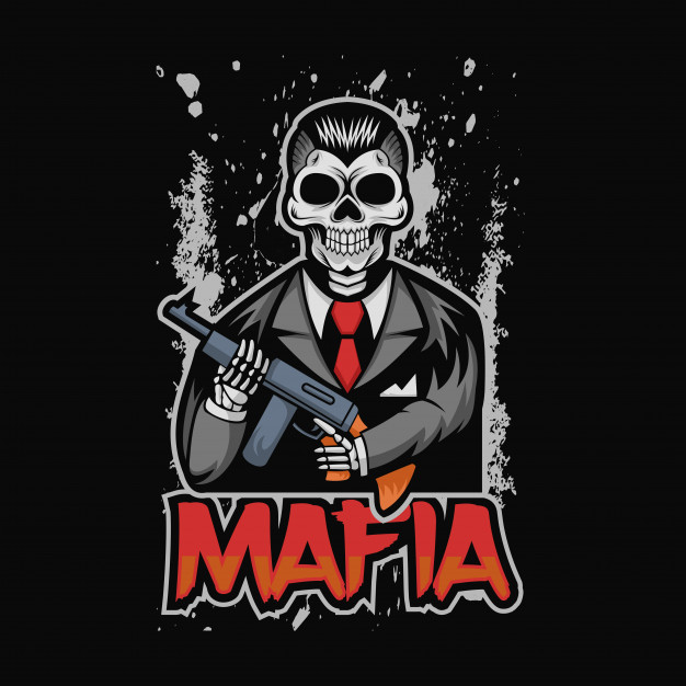 626x626 Skull Mafia Vector Illustration Vector Premium Download