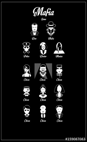 305x500 Vector Illustration Mafia Play Game Card Design In Vintage Style