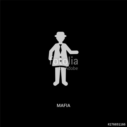 500x500 White Mafia Vector Icon On Black Background Modern Flat Mafia