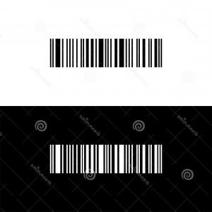300x300 Barcode Vector Icon White Black Background Realistic Barcode Two