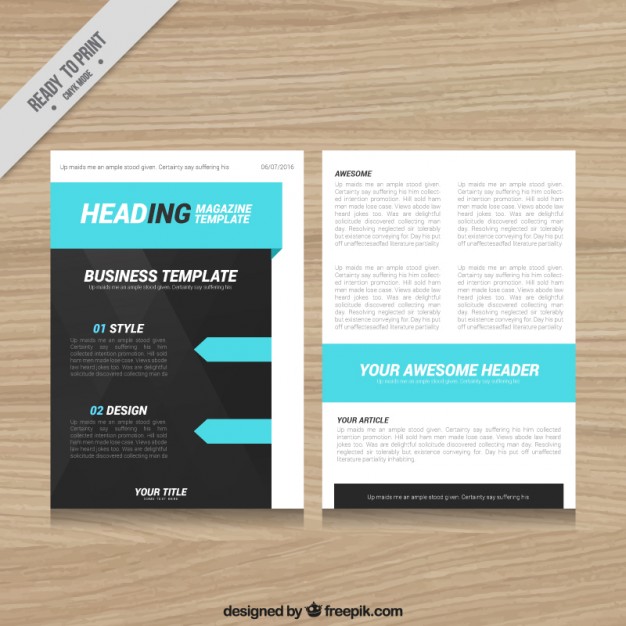 626x626 Magazine Template Design With Blue Elements Free Vectors Ui