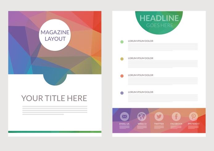 694x490 Abstract Triangular Magazine Layout Vector