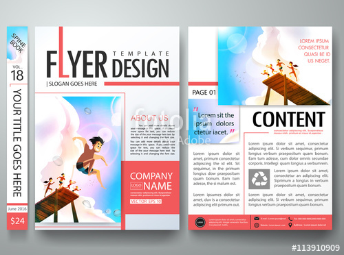 500x372 Brochure Design Template Vector Business Flyers Report Magazine