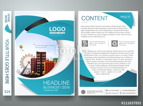 500x372 Brochure Design Template Vector Flyers Annual Report Business