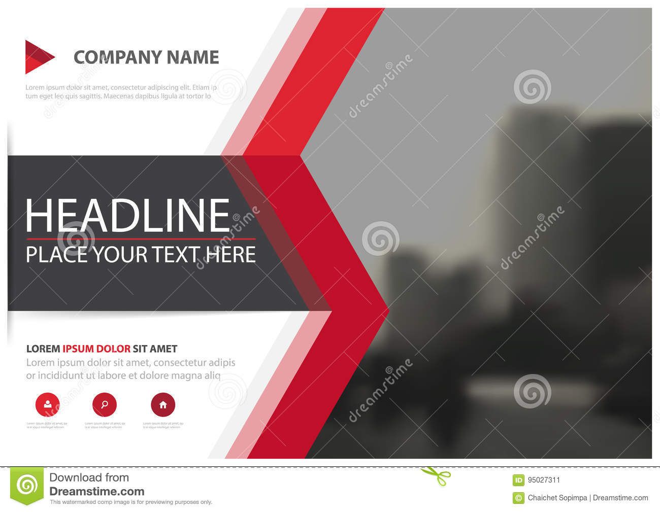 1300x1009 Red Triangle Business Brochure Flyer Cover Vector Design, Leaflet