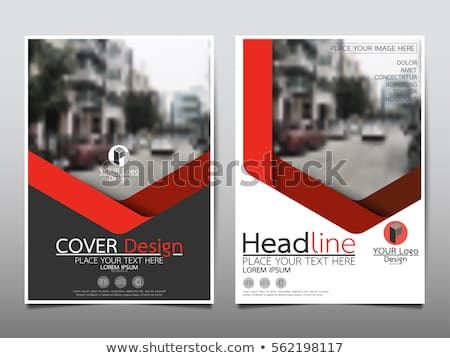 450x358 Red Geometric Flyer Cover Business Brochure Vector Design, Leaflet
