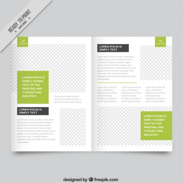 626x626 White Magazine Template With Green Parts Vector Free Download