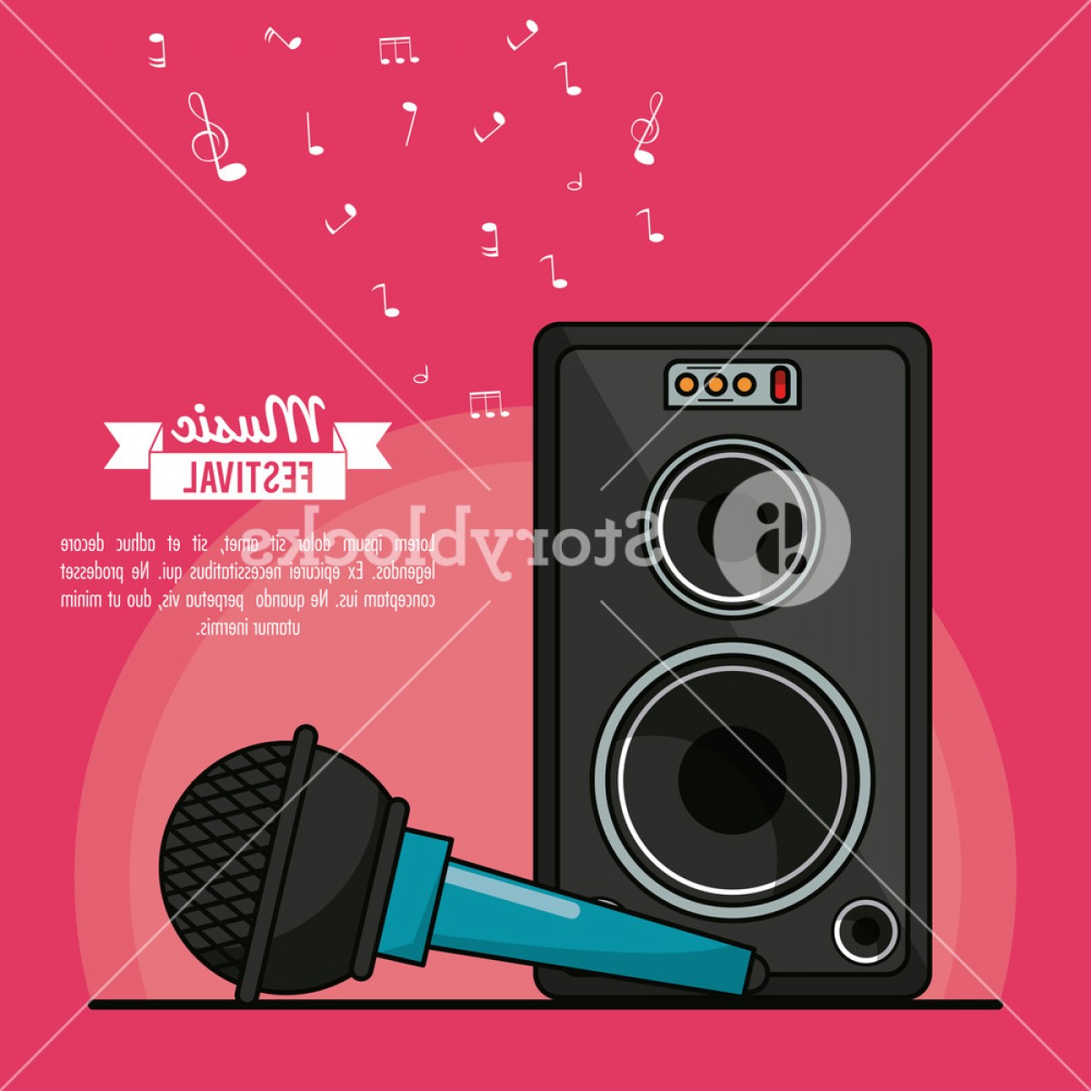 1200x1200 Poster Music Festival In Magenta Background With Speaker Box