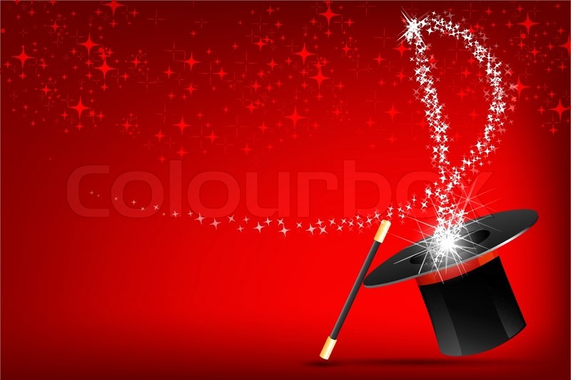 800x533 Illustration Of Magic Hat And Stick On Stock Vector Colourbox