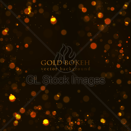 500x500 Magic Sparkle, Gold Dots On Dark Background Vector Bokeh Gl