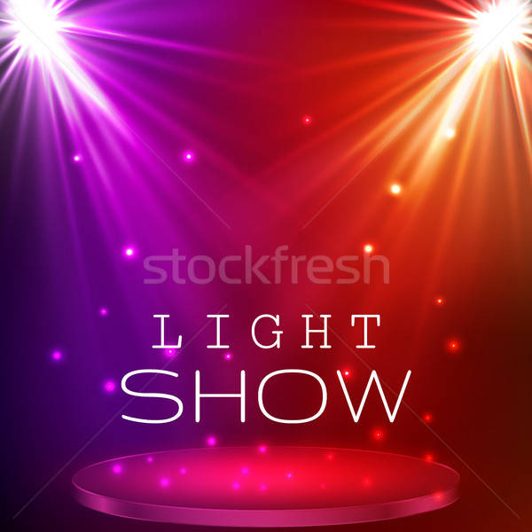 600x600 Stage Spot Lighting Magic Light Vector Background Vector