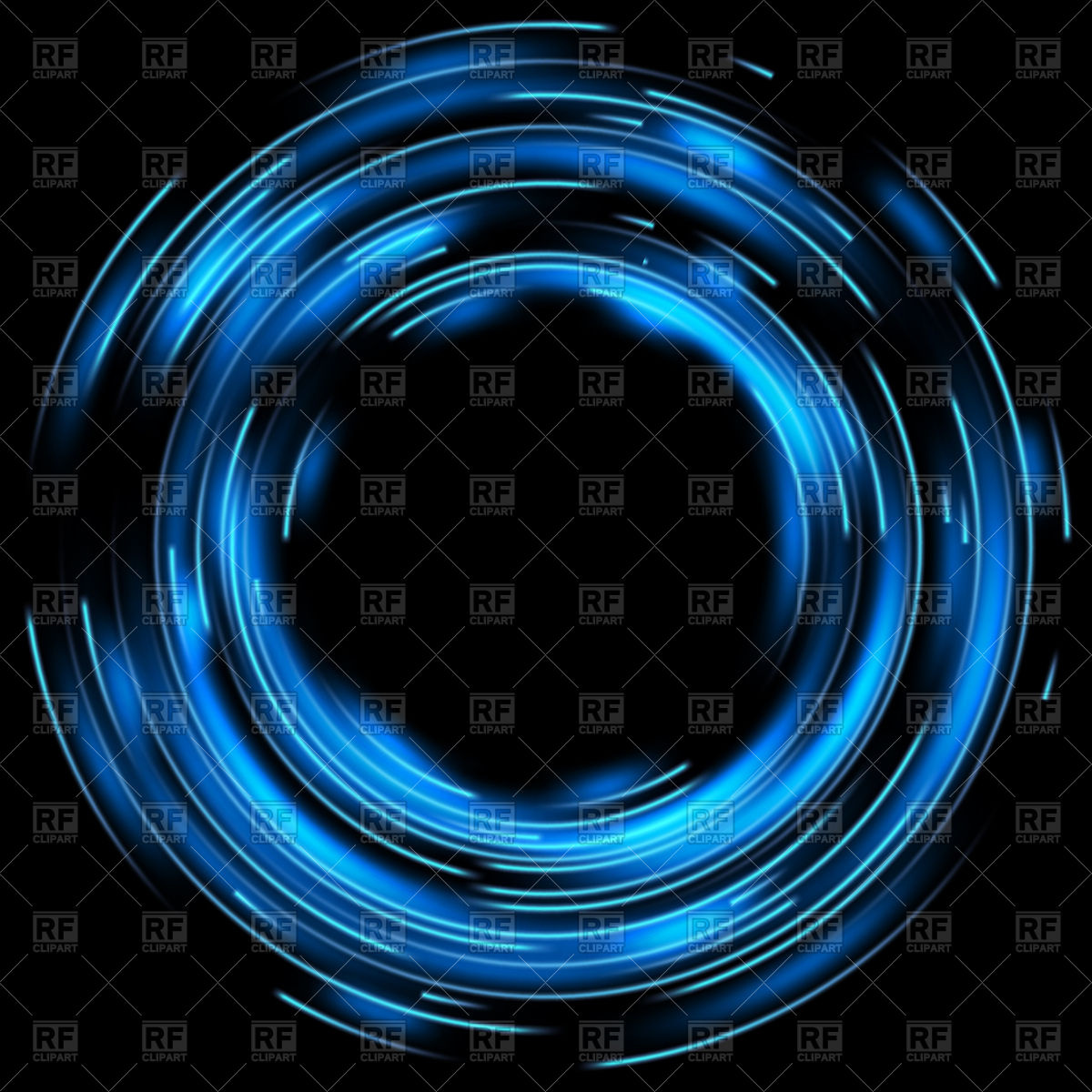 1200x1200 Blue Abstract Background With Blurred Magic Neon Circle Vector