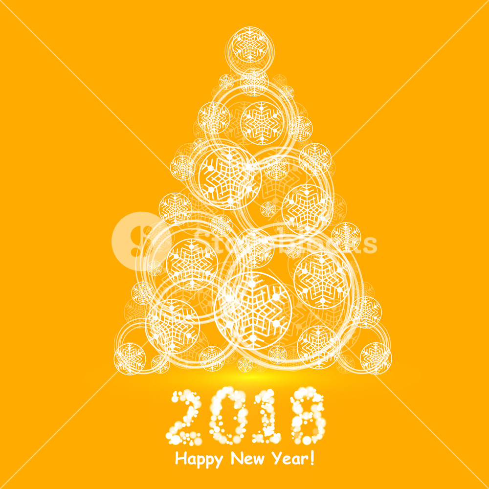 1000x1000 Christmas Tree Made Of Snowflakes And Magic Circle Vector