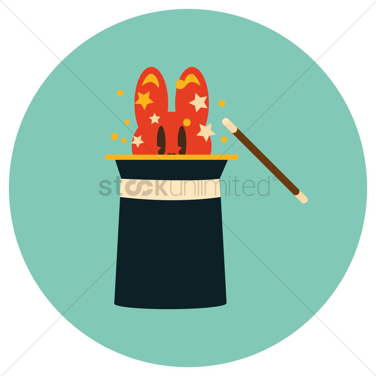 1300x1300 Free Rabbit In Magic Hat Vector Image
