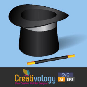 300x300 Free Vector Magic Hat And Wand Free Vectors Ui Download