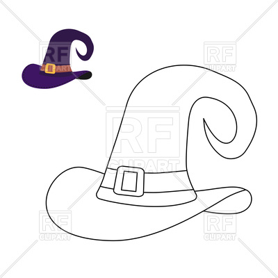 400x400 Hat Of Witch For Coloring Book Magic Cap Vector Image Of Objects