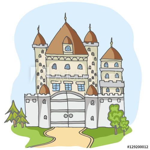 Hand Drawn Doodle Cartoon Fairy Tale Castle Building Icon Vector 500x500 Hand Drawn Doodle Cartoon Fairy Tale Castle Building Icon Vector