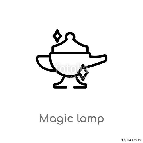 Outline Magic Lamp Vector Icon Isolated Black Simple Line Element 500x500 Outline Magic Lamp Vector Icon Isolated Black Simple Line Element