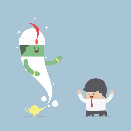 Businessman And Genie Giant In The Magic L Vector 450x450 Businessman And Genie Giant In The Magic L Vector