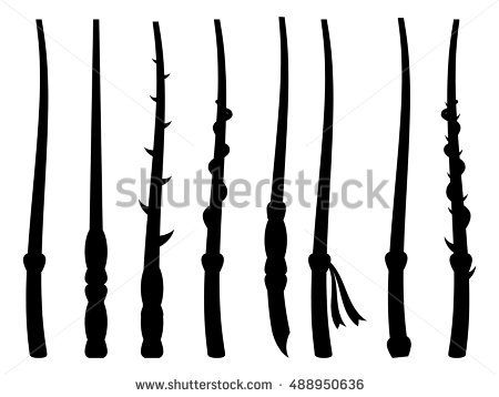 450x358 Magic Wands Silhouette On A White Background Wizard Tool Vector