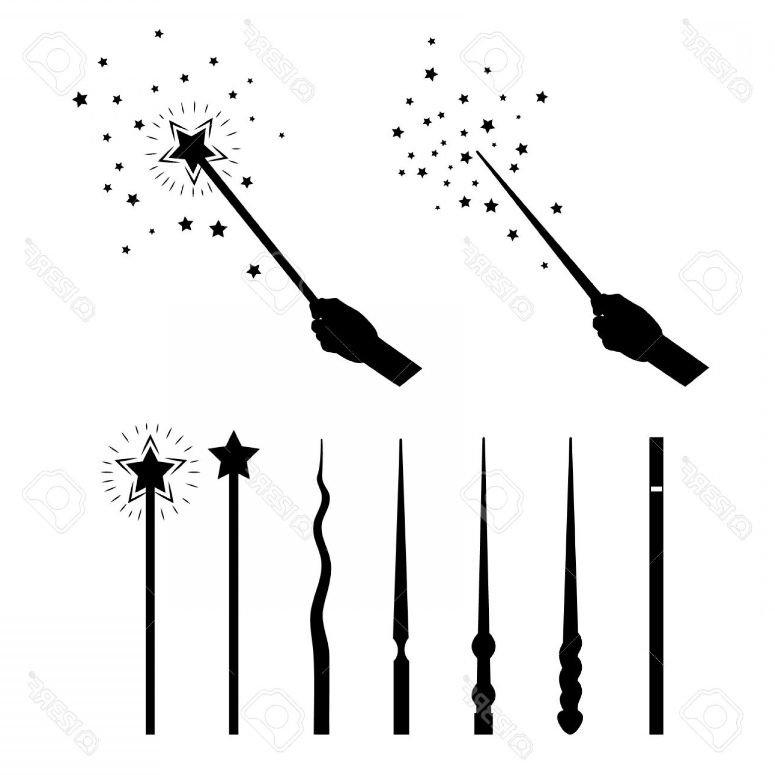 Magic Wand Vector at Vectorified.com | Collection of Magic Wand Vector ...