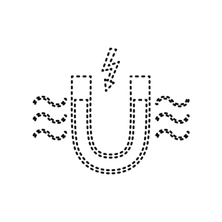 450x450 Magnet With Magnetic Force Indication Vector Black Dashed Icon