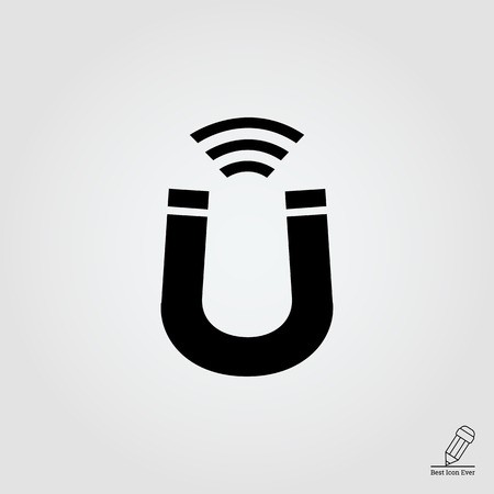 450x450 Vector Icon Of Magnet With Magnetic Force Indication Royalty Free