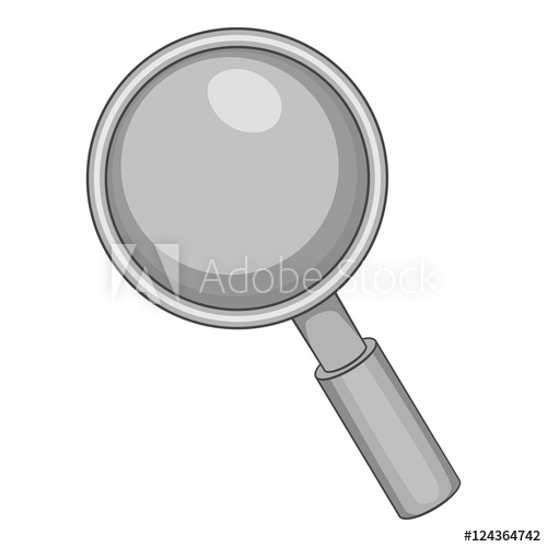 500x500 Magnifier Icon Gray Monochrome Illustration Of Magnifier Vector