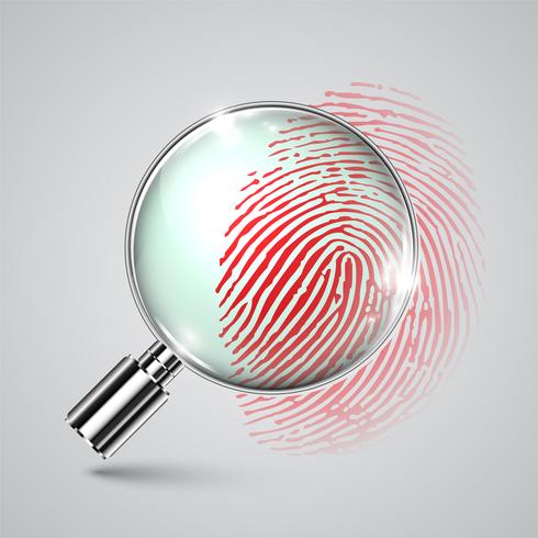 490x490 Fingerprint And A Magnifier, Vector