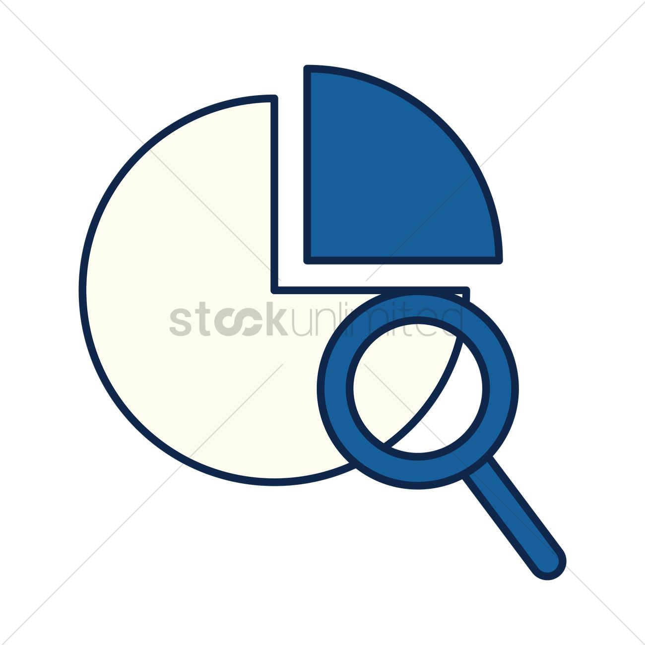 1300x1300 Free Pie Chart With Magnifier Vector Image