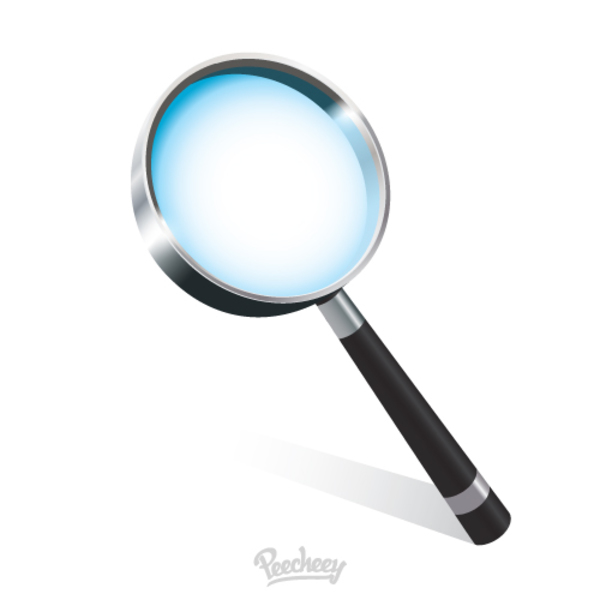 600x600 Magnifying Glass Isolated On White Free Vector