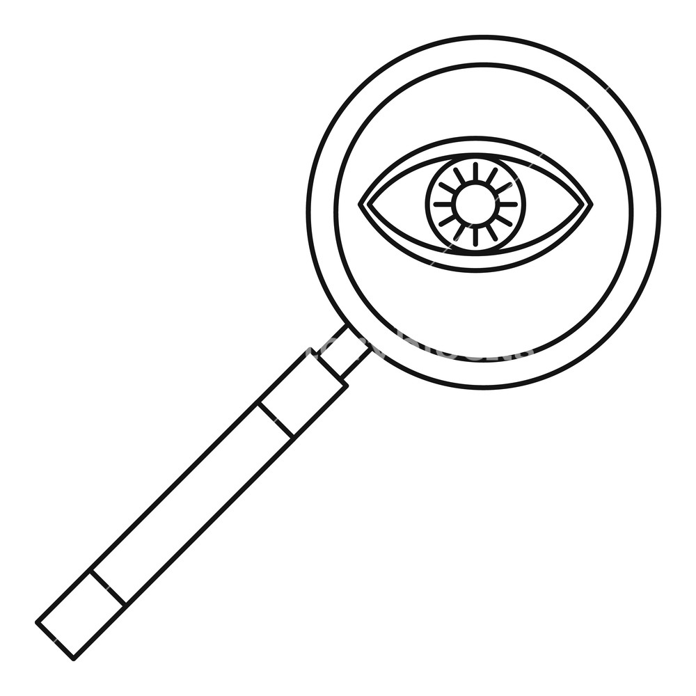 1000x1000 Magnifying Glass Icon Outline Illustration Of Magnifying Glass