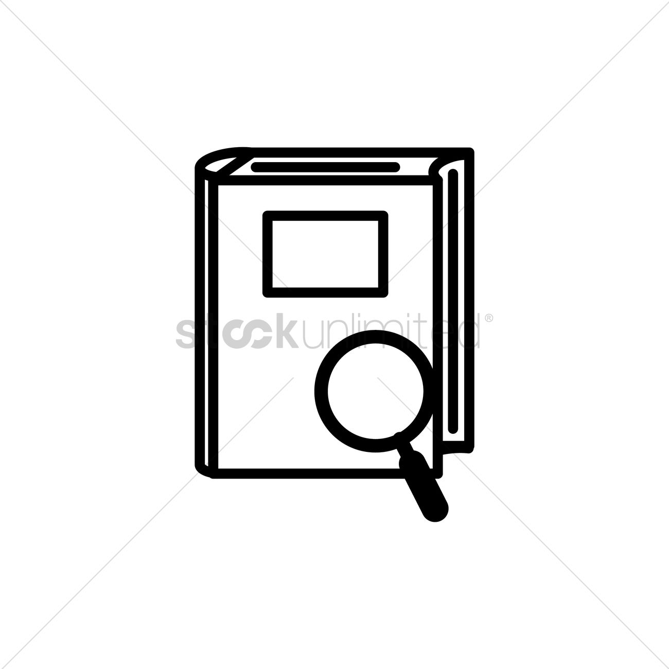 1300x1300 Book With Magnifying Glass Icon Vector Image